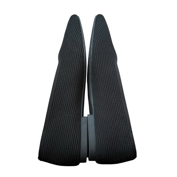 Vivaia Margot Square Toe V Cut Flats Women's 41.5 (US 10) Black Knit EXCELLENT - Picture 5 of 14